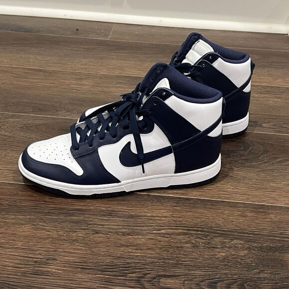 Nike Dunk High Men's Size 9 Midnight Navy Blue/White DD1399-104 - Picture 2 of 11